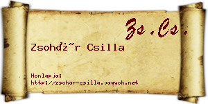 Zsohár Csilla névjegykártya