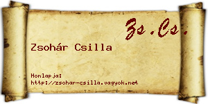 Zsohár Csilla névjegykártya